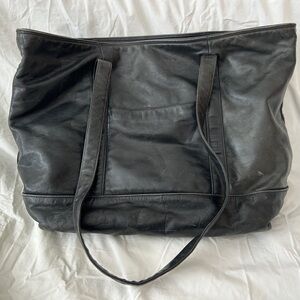Black Leather Tote Bag